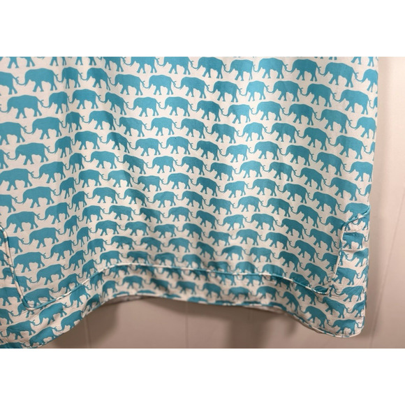 Elizabeth McKay Silk Blend Elephant Dress Aqua Tunic Sheath Size 8 Resort Preppy - Picture 8 of 13